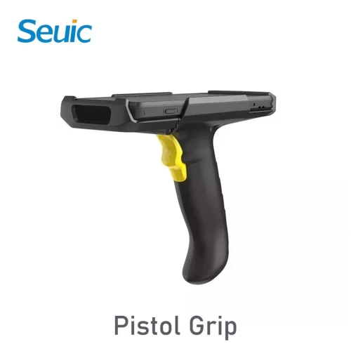 Pistol grip do terminala SEUIC AUTOID 10 widoczny pod kątem – ergonomiczny uchwyt zwiększający komfort pracy w logistyce i magazynie.